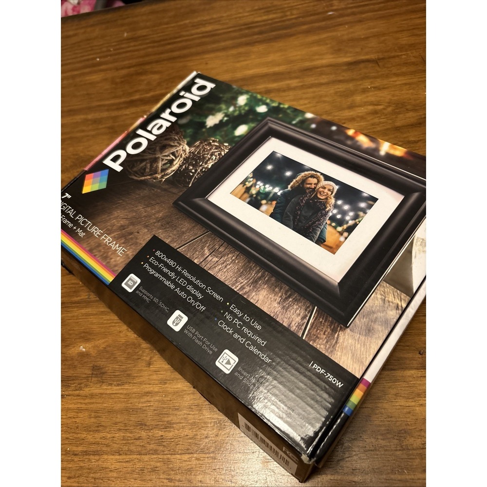 NEW Polaroid Photo Frame 7'' High Resolution PDF -750W‎ W/memory Card Included